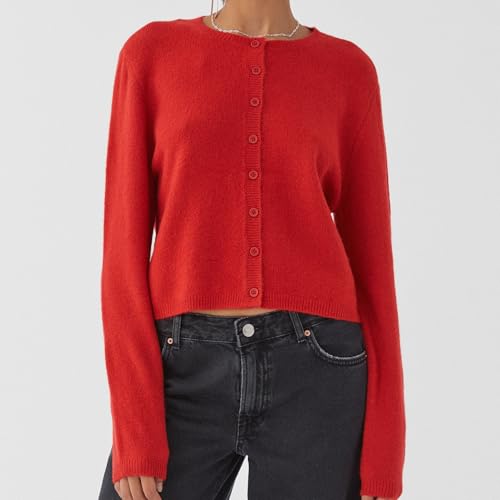 Women Y2k Crop Cardigan Sweater Long Sleeve Button Down Cardigan Vintage Open Front Sweater Cute Knit Pullover Tops2