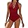 2025 Maillot De Bain Femme,Halter Été 1 Pieces Gainant Contrôle Ventre Plat Col V Push Up Grande Taille Rembourré Maillots Une Pièce Sexy Beachwear Sport Ensemble Maillot De Bain Une Piece