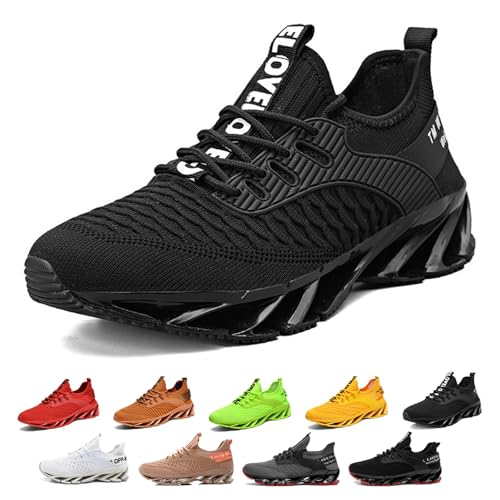Tallboost Sneakers, Height Boosting Shoes for Men, Mens Tallboost Shoes Walking Shoes Comfort Non Slip Breathable Knit Slip On Sneakers(Black-a,US 11)