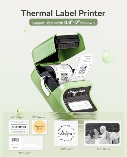 Image of NIIMBOT B21 Label Maker, 2 Inch Bluetooth Thermal Label Printer, Green