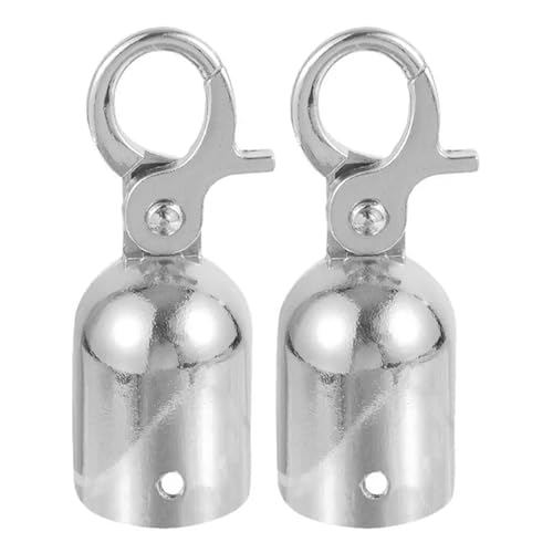 Hyuwdai 2 pièces de butée de corde en acier inoxydable crochet de cloche en métal(Silver,10x3.2x3.2cm)