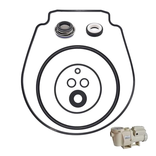 PWBBDSC O-Ring Rebuild Repair Kit for Pentair WhisperFlo/IntelliFlo Pool Pump PS-1000 Shaft Seal Seal Gasket Drain Plug/Lid/Diffuser O-Ring Impeller Gasket Fit for Pump Built 2-1-2008 and Later
