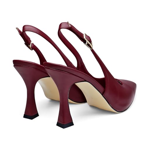 Slingback Kitten Heels For Women Closed Pointed Toe Sexy Chunky Wedding Party Dress Pumps For Women4