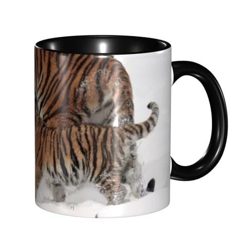 ビッグタイガーとリトルタイガー マグカップ 旅マグ コーヒーカップ セラミック 330ml 陶器 食器 耐熱 水筒 プレゼント