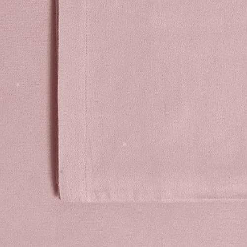 Tribeca Living Standard German Flannel Pillowcases, Set of 2, 200-GSM Heavyweight Cotton, Light Pink