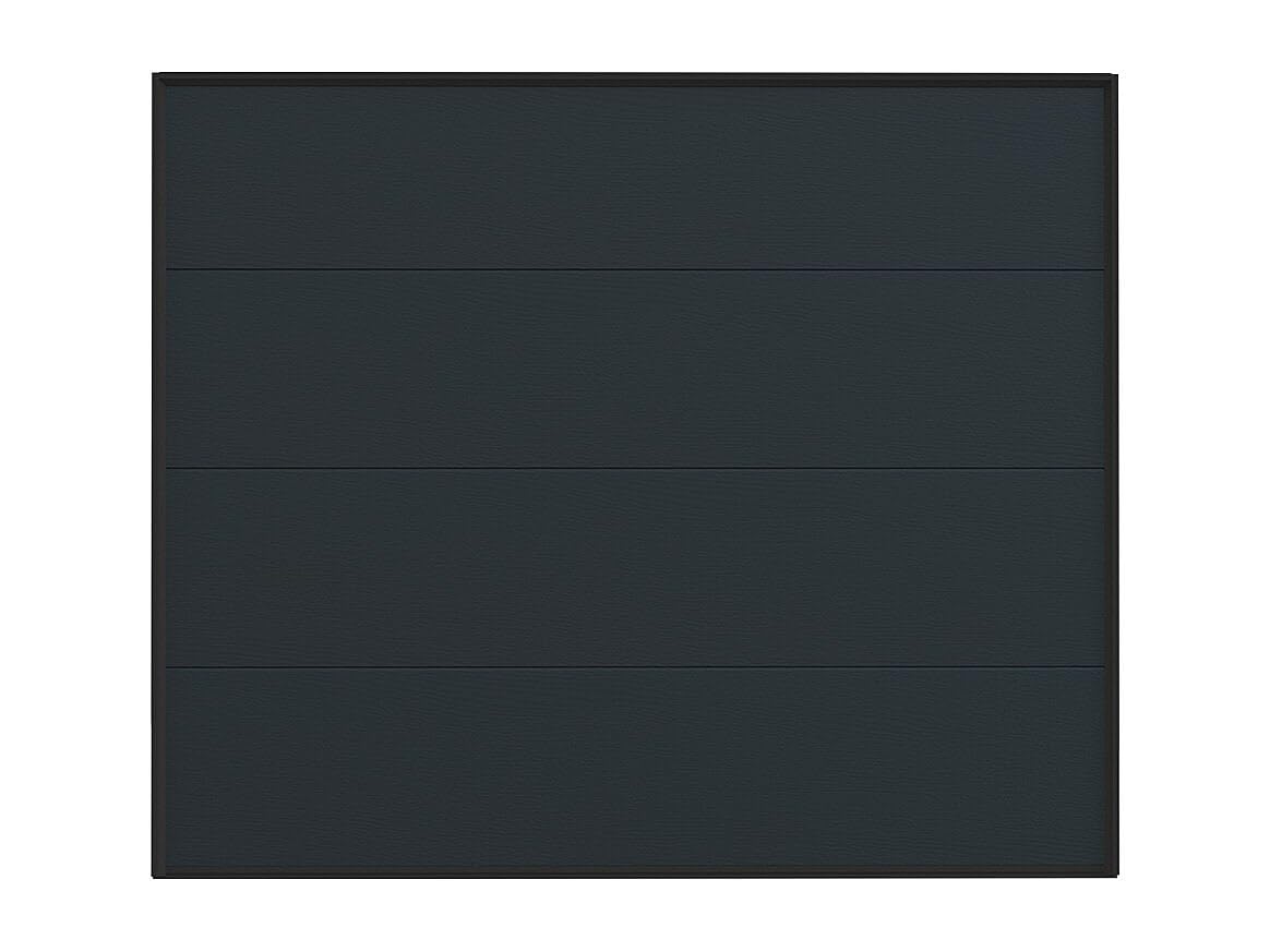 Vente-unique - Porte de garage sectionnelle effet bois anthracite motorisée L254 x H218 cm - PRIETA