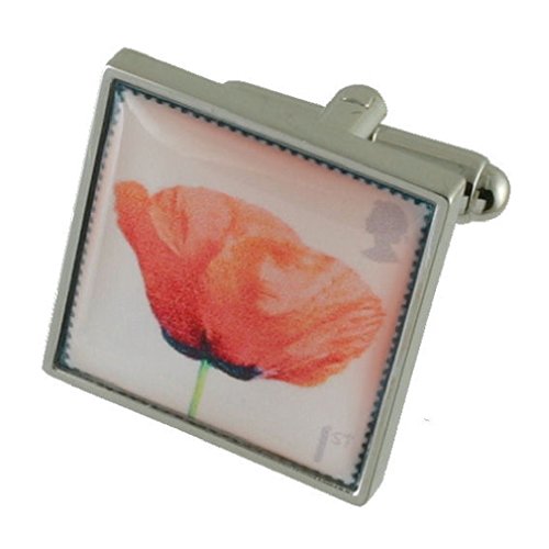 Gemelos amapola recuerdo estilo Sello Guerra Mundial accesorio traje hombre con bolsa de regalo