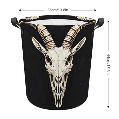 Panier à linge haut de gamme style gothique avec crâne de bouc - 3