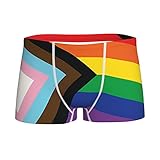 Rainbow Flag Gay Pride Youth Briefs,Novelty Boxers Soft Underwear,Christmas Gag Gifts ,Comfort Boxer Briefs Small