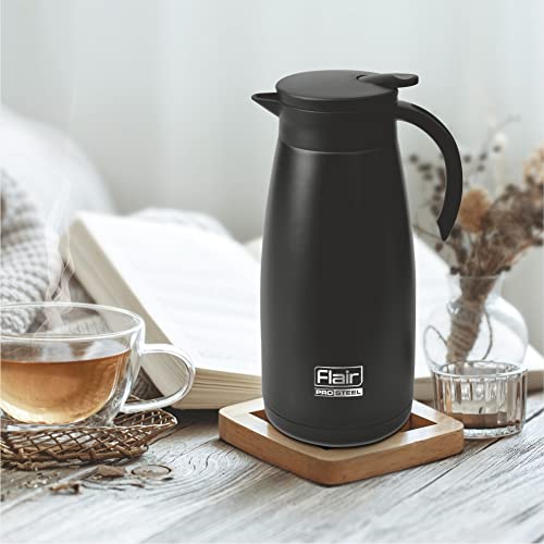 Image of Flair Cafe Vacuum Insulated Steel Kettle 1500 ML (Black)