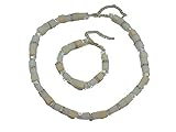  Schmuck Set Quarz Würfel Würfelkette Collier mit Armband Armschmuck