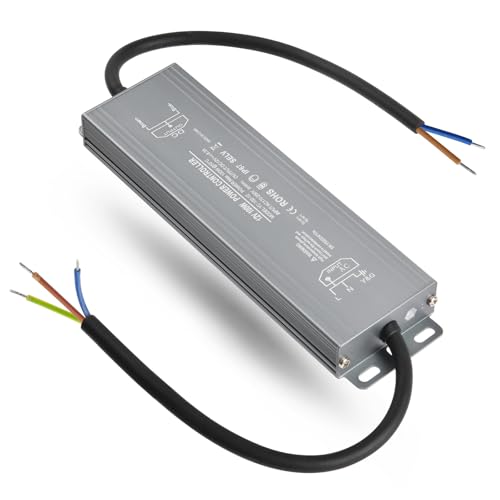 OFFCUP LED Driver, 100W 12V Lighting Transformer, 170-250V AC to 12V DC IP67 Waterproof 8.3A LED Power Supply Constant Voltage Adapter for Outdoor Garden Strip Lights LEDS Lighting Shed Light