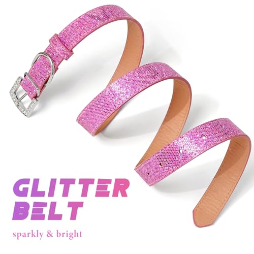 Glitter Belt Women Sparkly Belt Shiny Disco Belts Waist Accessories for Jeans Dress3