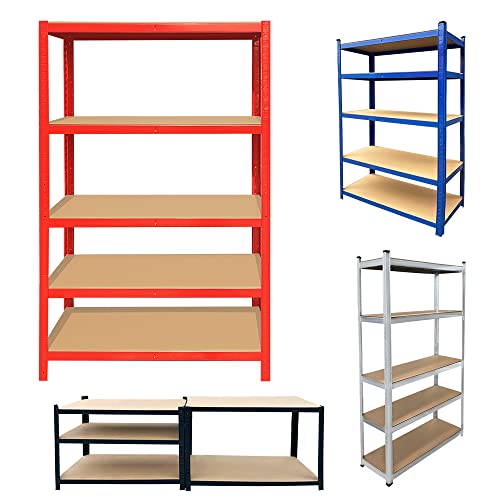 5-Tier Storage Shelf Kitchen Shelving Unit Pantry Shelves for Laundry Bathroom Kitchen Garage Pantry,Boltless Design Height Adjustable,Heavy Duty Shelves for Workshop Shed Office with 875KG Capacity