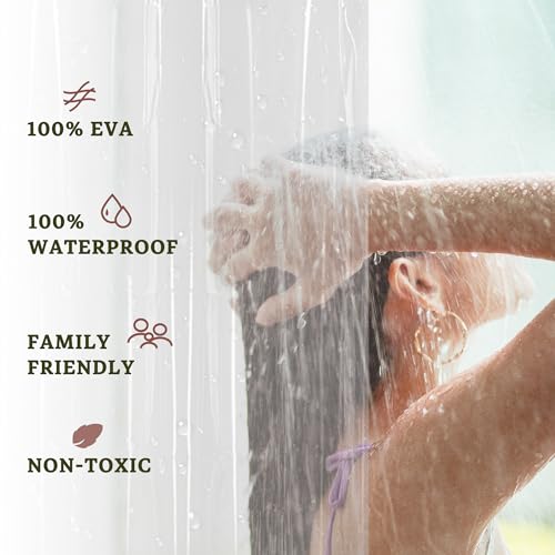 Image of Barossa Design Extra Heavy Duty Shower Curtain Liner Thick - Soft Plastic Shower Liner Waterproof with Grommets & 3 Magnets, Clear, 72 inchx72 inch