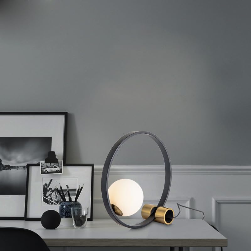 Lampada da Tavolo Moderna Semplice e Creativa con Sfera di Vetro Artistica Soggiorno Comodino for Camera Letto