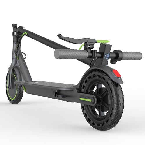 Roinside Electric Scooter- 8.5 Solid Tires 350W Motor Up to 19 MPH and 16 Miles Long-Range Commuting Folding E-Scooter for Adults with Dual Braking System and Smart App Green