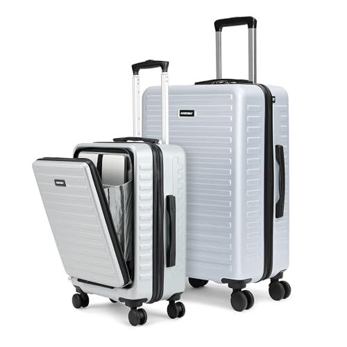 Image of THE ASSEMBLY Premium Luggage Set Of 2 (20 & 28 Inches) - Polycarbonate Hard Trolley Bags For Travel - Silver-Stark, 75 Cm, Spinner