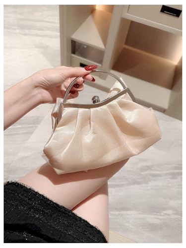 Image of Verdusa Women's Bowknot Evening Bag Ruched Clutch Purse Party Handbag with Chain Strap