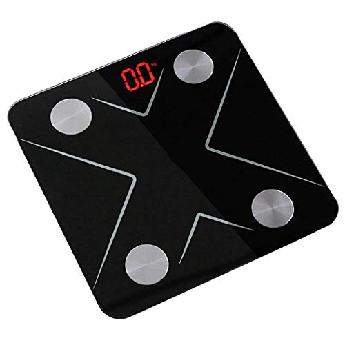 KISlink Escala de Grasa Multifuncional, Analizador de Grasa Corporal Bluetooth, Escala de Salud Humana Escalas de Grasa Corporal Inteligentes para el hogar, Carga USB 28 * 28 cm (Color: Negro, Tamañ