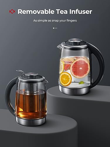 Tea-Kettle-Electric-AMEGAT-Tea-Pot-with-Removable-Infuser-9-Preset-Brewing-Programs-Tea-Maker-with-Temperature-Control-2-Hours-Keep-Warm-17L-Electric-Kettles-1200W-Glass-and-Stainless-Steel Tea Kettle Electric AMEGAT Tea Pot with Removable Infuser 9 Preset Brewing Programs Tea Maker with Temperature Control 2 Hours Keep Warm 17L Electric Kettles 1200W Glass and Stainless Steel