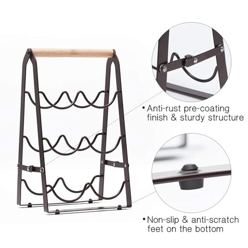 Soporte para botellas de vino de mesa plegable 6 botellas miniatura 5