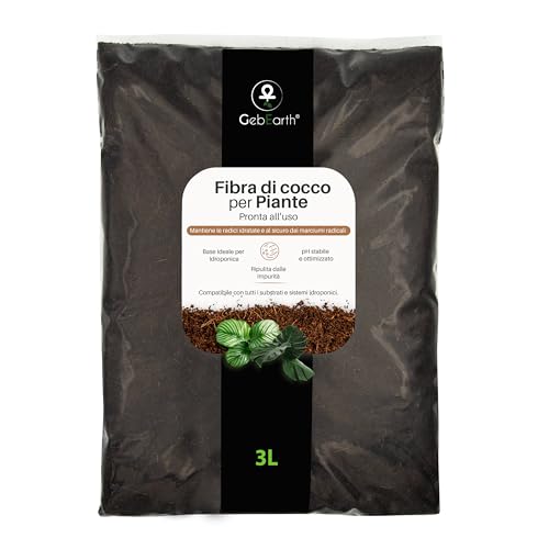 GebEarth®| Fibra di Cocco per Piante 100% Naturale【3L】 | Lavata e Tamponata | Fibra di cocco Universale per Piante in Vaso e Coltivazioni Idroponiche.