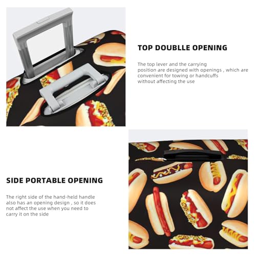 Fun Food Hot Dogs Printed luggage cover, luggage protection cover, wear-resistant luggage cover4