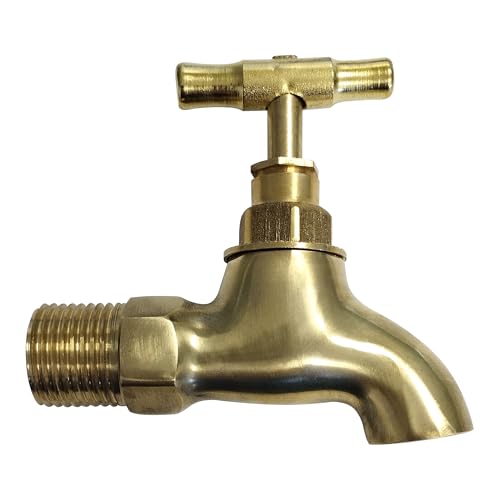 S&M 551123 Grifo de jardín regulable en latón, Color Dorado, 1/2'