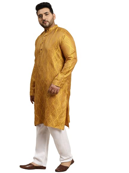 Image of SOJANYA (Since 1958 Men's Jacquard Silk Printed Kurta & Pyjama Set