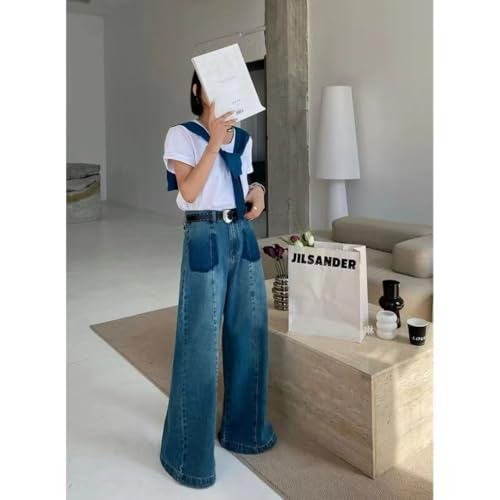 Spring and Autumn Retro American Gradient Street Jeans, Spicy Girl Street Loose Straight Leg Pants, Gothic Hip-hop2