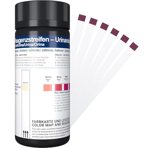 125x Ketone Teststreifen in Tube Ketose Messergebnisse für Keto Ernährung und Diät I Ketosticks Urin