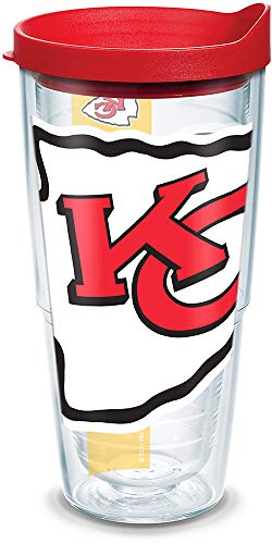 Image of Tervis Plastic Made in USA Double Walled NFL Kansas City Chiefs Insulated Tumbler Cup Keeps Drinks Cold & Hot, 24oz, Colossal