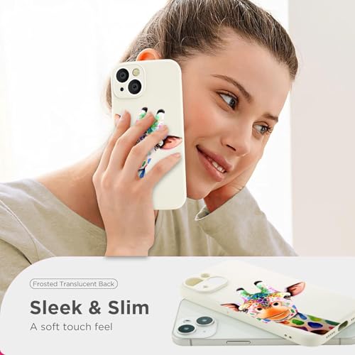 MAYCARI Magnetisch Giraffen Silikon Hülle für iPhone 13, Niedlich handyhülle mit Seidig-Weicher Berühren Kompatibel mit Magafe, Stoßfeste Hülle mit Mikrofaser-Futter für iPhone 13