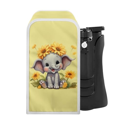 ZOUTAIRONG Sunflower Elephant Electric Can Opener Dust Cover Can Opener Cover Cattle Wildlife Electric Can Opener Covers Home Decoration