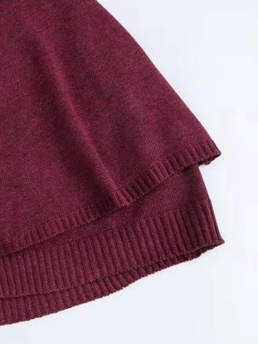 CHARTOU Women's Knit Button Down Cape Shawl Cardigan Crew Neck Cloak Sweater Coat Fall Elegant Poncho Jacket4