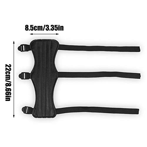 Keenso Protetor de braço ajustável para arco e flecha, equipamento de proteção de braço com 3 tiras