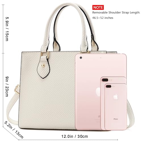 Image of CHICAROUSAL Crossbody Purses and Handbags for Women PU Leather Tote Top Handle Satchel Shoulder Bags (BL Cream Grey)
