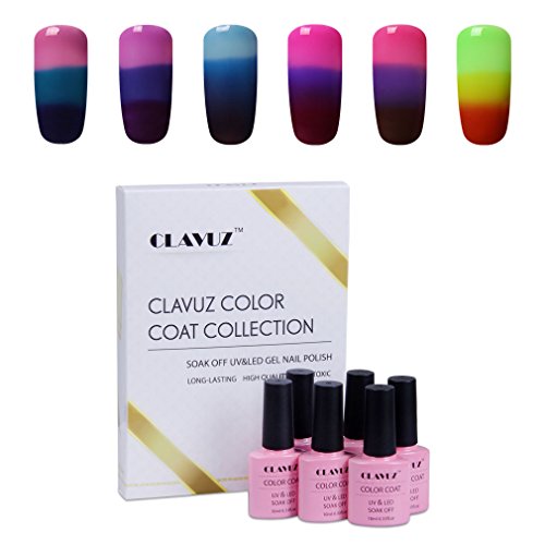 Vernis Semi permanent Vernis à Ongles Gel UV LED Cameleon Change 3 Couleur Temperature Soakoff 6pcs Kit Manicure Pour Ongle 8ml Gift Set de Clavuz