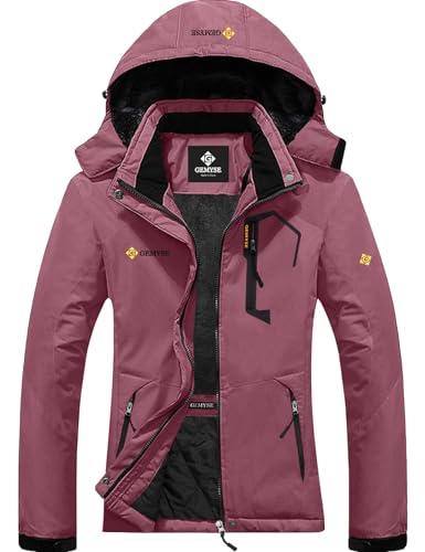 Gemyse Chaqueta De Esquí Impermeable De Montaña Para Mujer Abrigo De Invierno De Lana Antiviento Con Capucha Rosa Palo,S Gemyse Chaqueta De Esquí Impermeable De Montaña Para Mujer Abrigo De Invierno De Lana Antiviento Con Capucha Rosa Palo,S