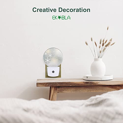 Image of EKOBLA Snowflake Night Light, Christmas Star and Winter Pattern Night Lights Plug Into Wall, 0.5W Sleep Friendly for Xmas Gift
