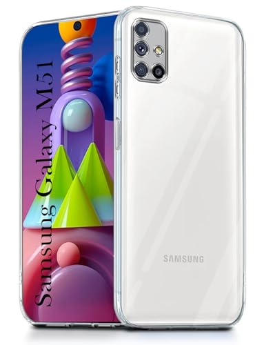 Image of Jkobi Back Cover for Samsung Galaxy M51 (Silicone Clear Shockproof Case with Camera Protection | Soft and Flexible | Transparent)