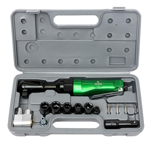 DYNAMIC POWER Professional 1/2' AIR RACHET WRENCH KIT + 4 pcs 1/2' Dr., Impact Socket(11, 12, 13, 14mm),etc - DP320024K