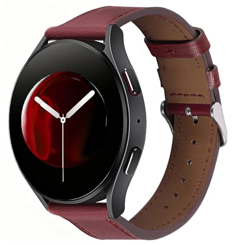 Italy Genuine Leather Watch Bands Men Women Compatible with Samsung Galaxy Watch Band, 20mm 22mm Lugs Watch Straps, Quick Release Wear-resistant Sweat-Resistant Smartwatch Replacement Strap