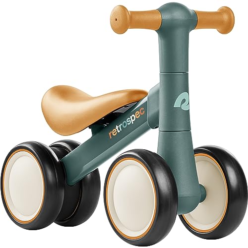 Image of Retrospec Cricket 2 Baby Walker Balance Bike with 4 Wheels for Ages 12-24 Months - Toddler Bicycle Toy for 1 Year Old’s - Ride On Toys for Boys & Girls