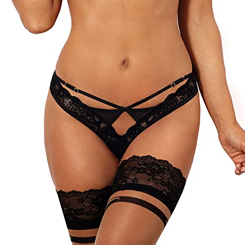 Axami Tanga Sensual Para Mujeres V-10058, Negro,Xl