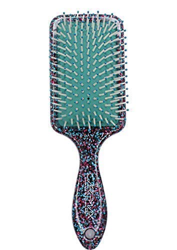 New Paddle Cushion Hair Brush Glitter For Women, Men, Kids, Straightening,Detangling With Quality Nylon Bristles & Rubber Cushion For Scalp Massage, Smoothing For all type of Hair