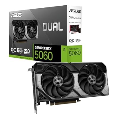 ASUS Dual GeForce RTX 5060 8 GB GDDR7 OC Edition Tarjeta gráfica  PCIe 5.0  8 GB GDDR7  DLSS 4  HDMI 2.1b  DisplayPort 2.1b  diseño de 2 5 Ranuras  diseño de Ventilador Axial-Tech  tecnología 0dB 