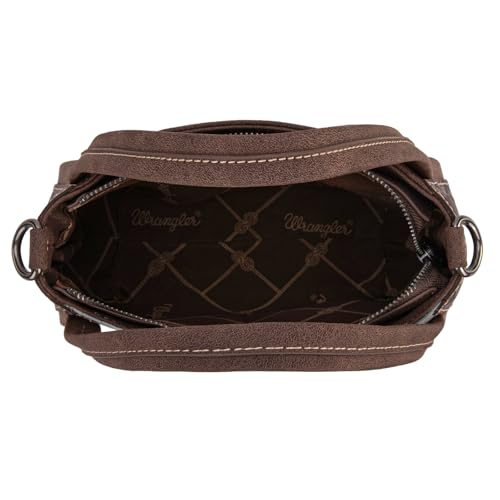 Montana West Wrangler Cowhide Small Tote Purse & Small Bifold Wallet Set4