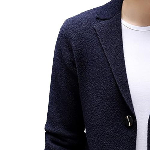 Men's Lapel Button Knit Blazer Shawl Collar Cardigan Solid Knitwear Men's Casual Slim Fit Sweater4